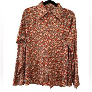 Rare Vintage Mushroom Patterned Button Down Shirt